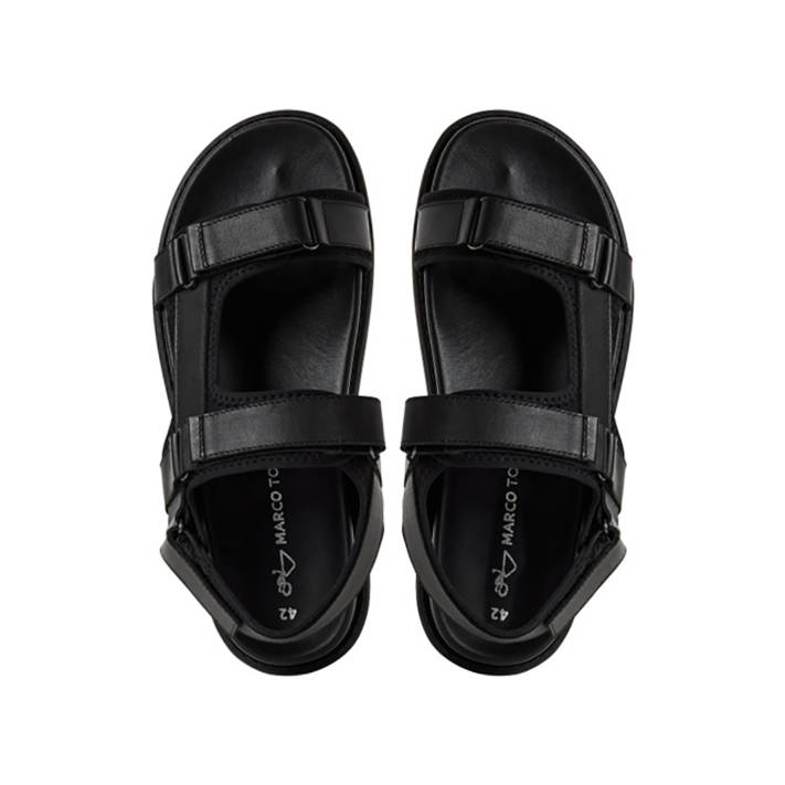 Mens black leather sandal