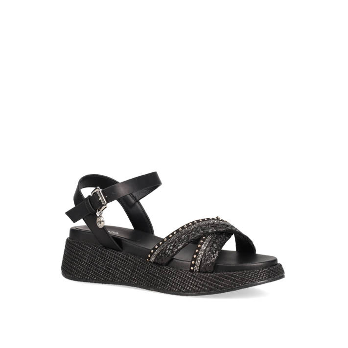 Black wedge sandal