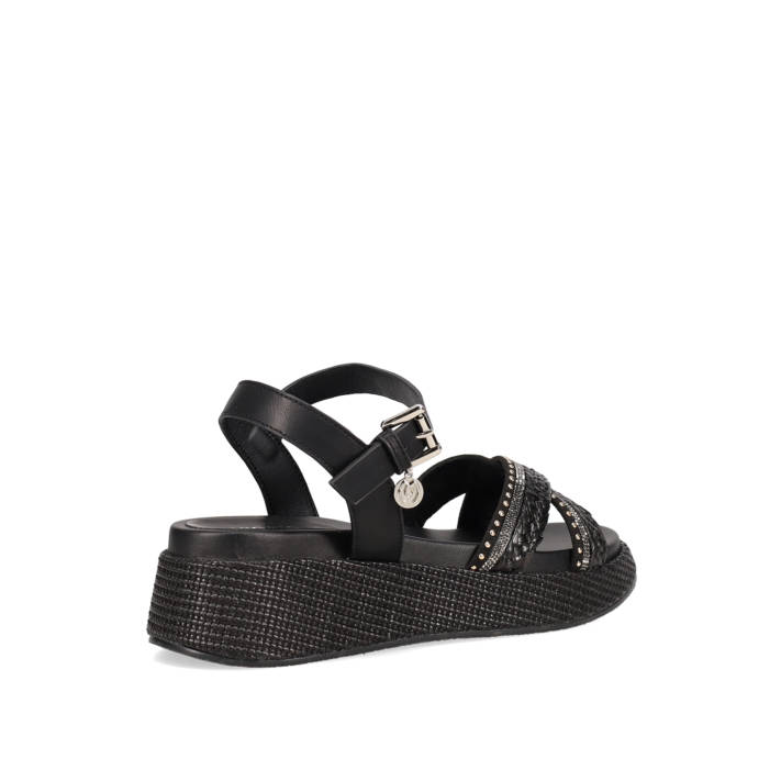Black wedge sandal