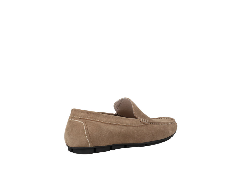 Mens taupe leather loafer