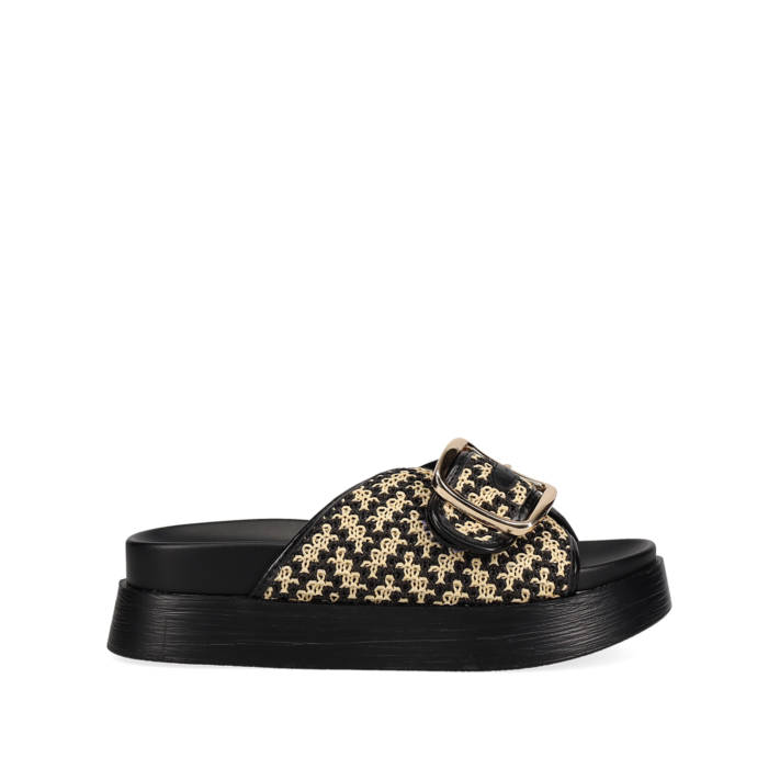 Black footbed sandal