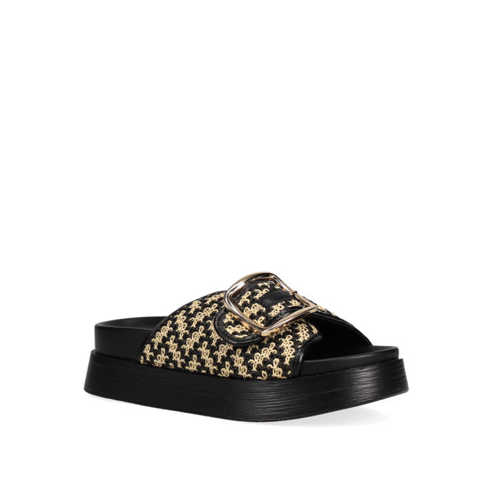 Black footbed sandal
