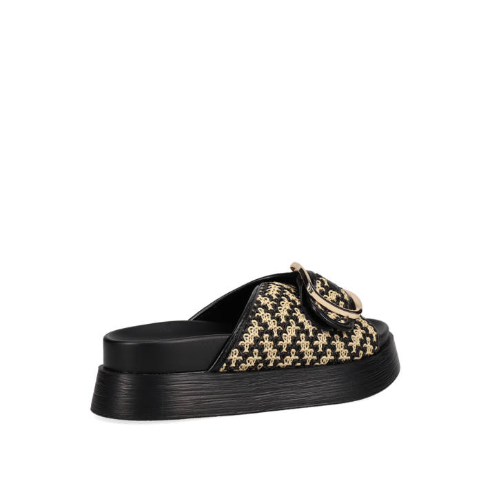 Black footbed sandal