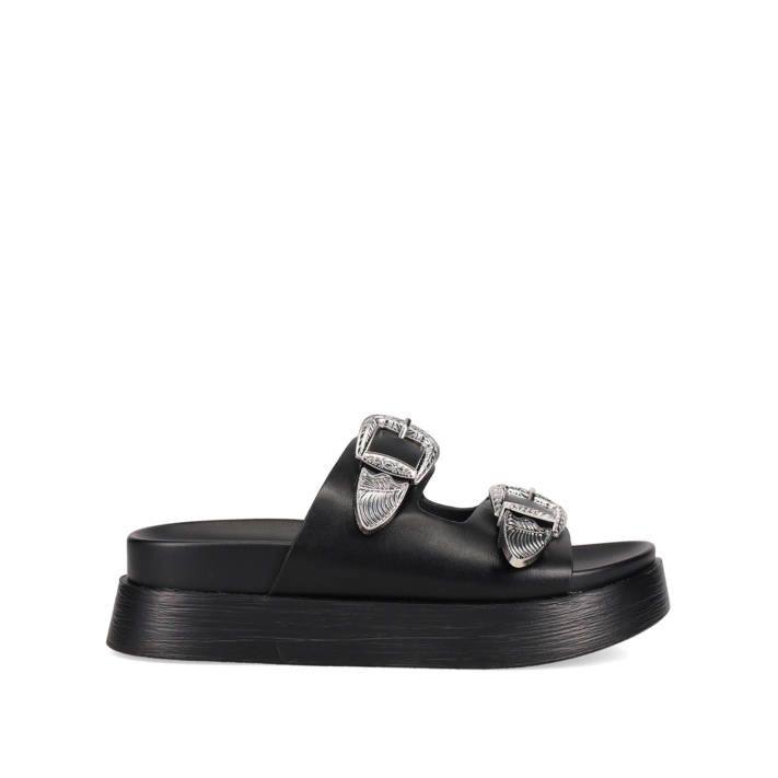 Μαύρο footbed σανδάλι