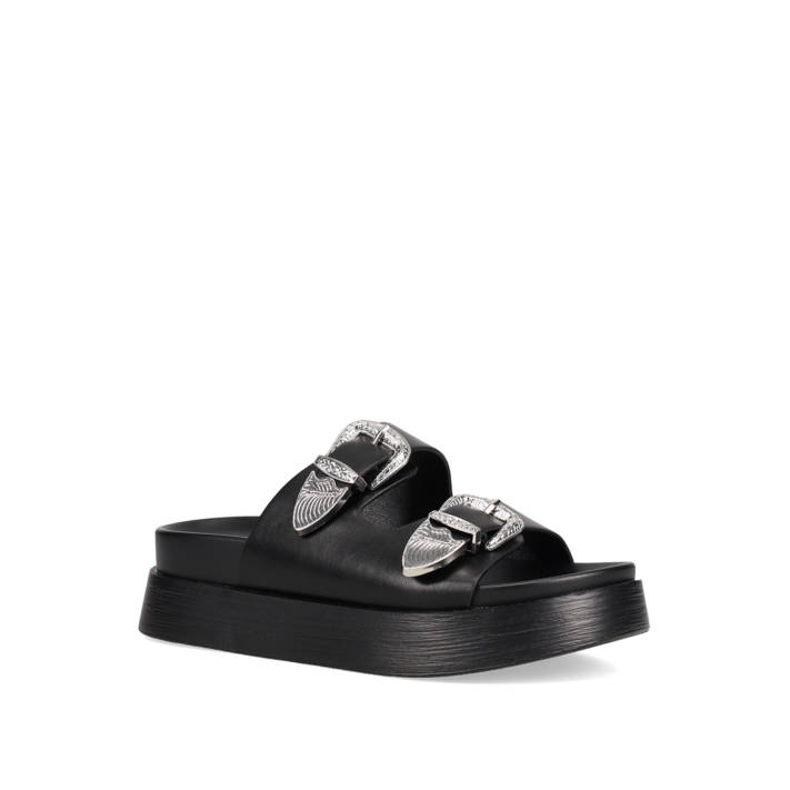 Μαύρο footbed σανδάλι