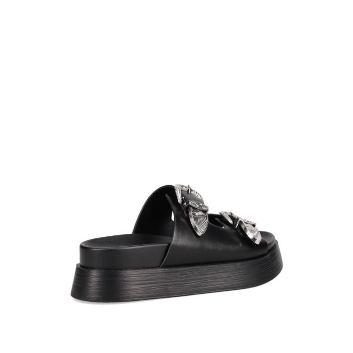 Μαύρο footbed σανδάλι