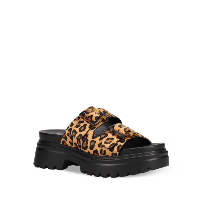 Animal print chunky sandal