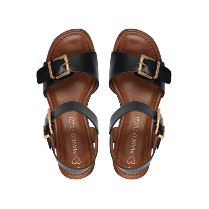 Black wedge sandal
