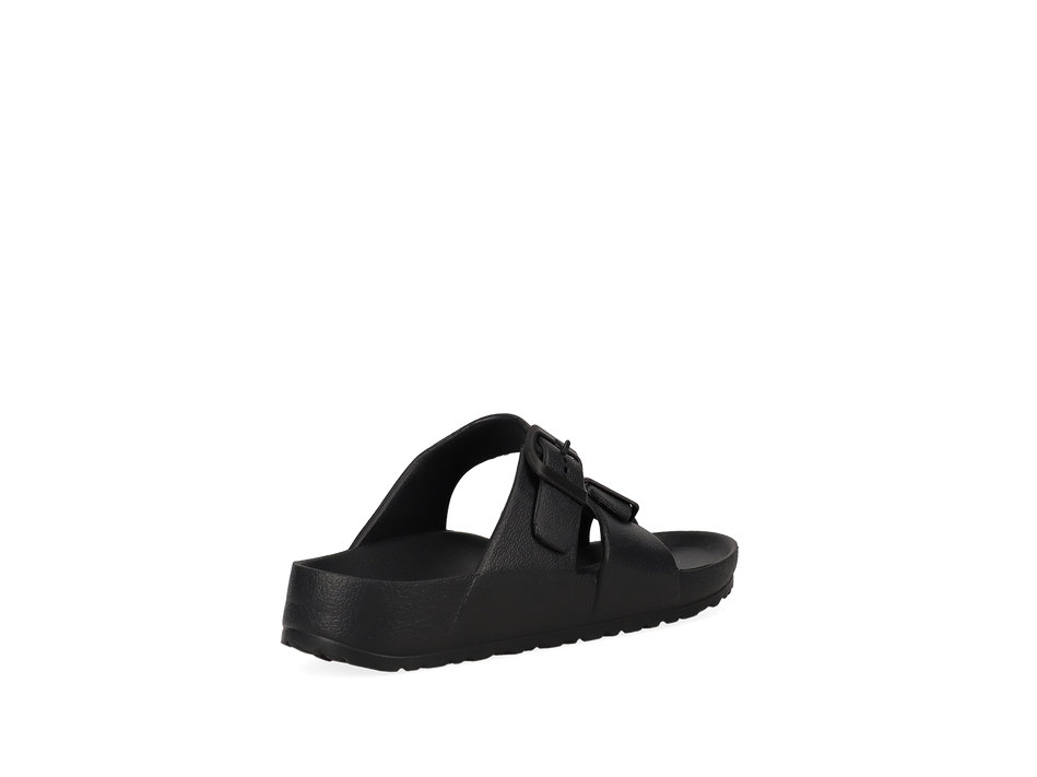Black footbed beach sandal