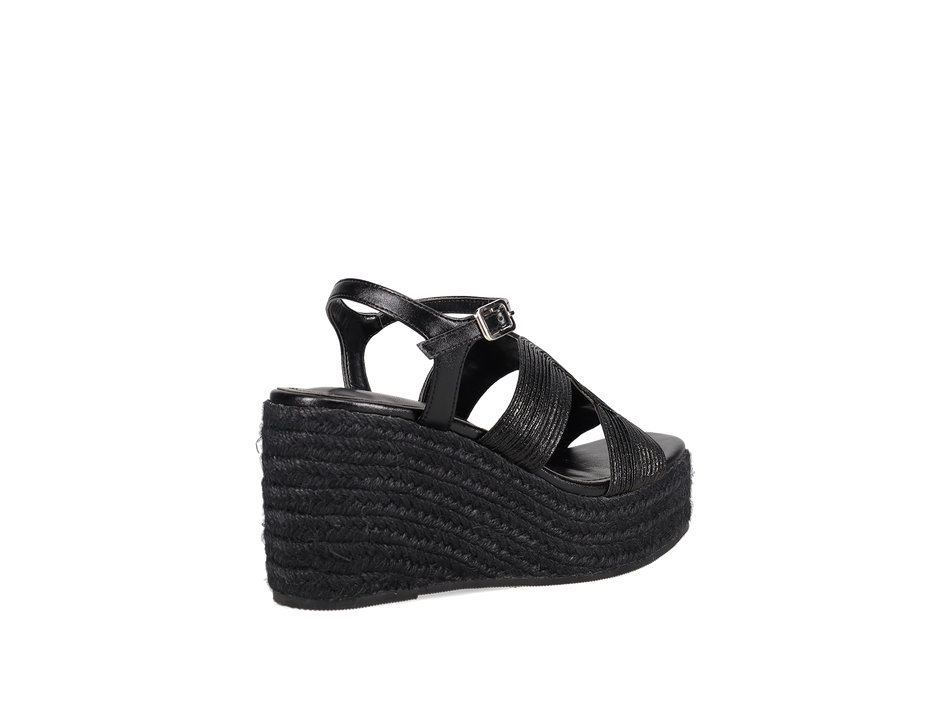 Black wedge sandal