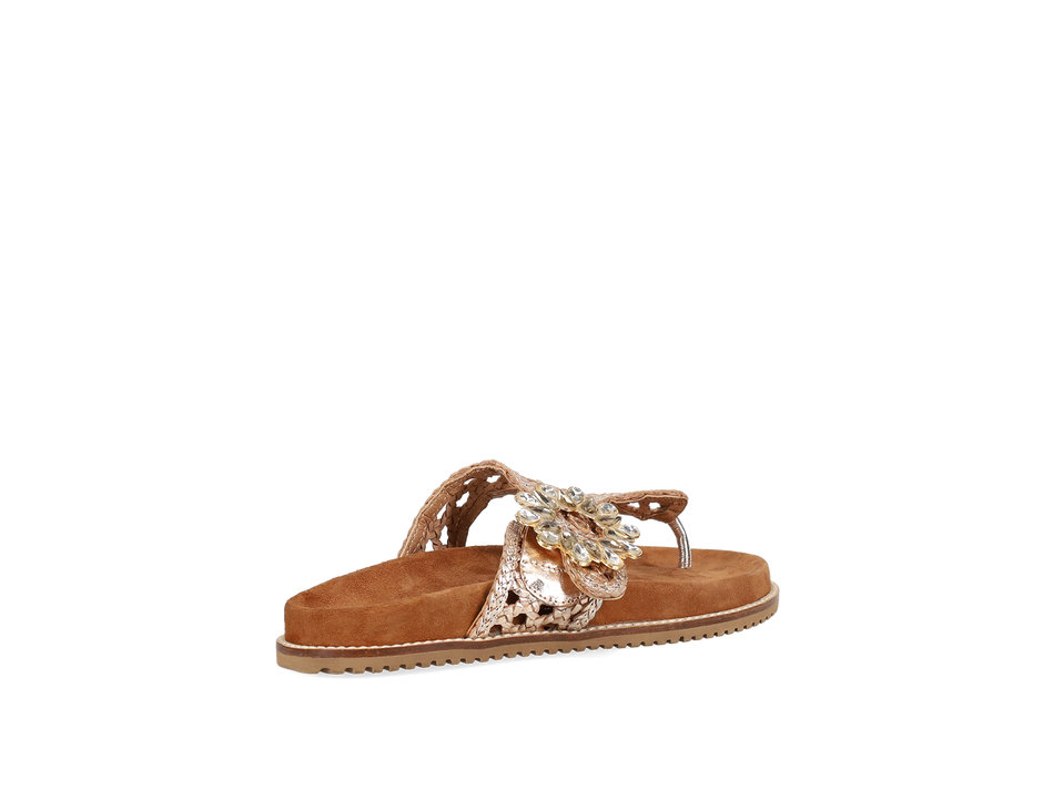 Rose gold footbed sandal