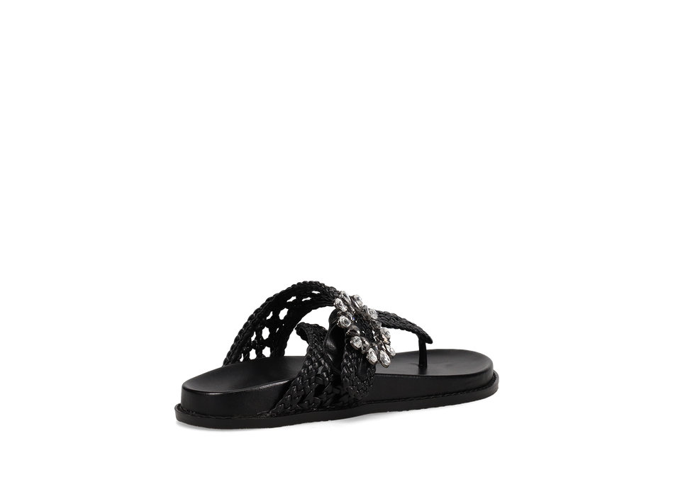Black footbed sandal
