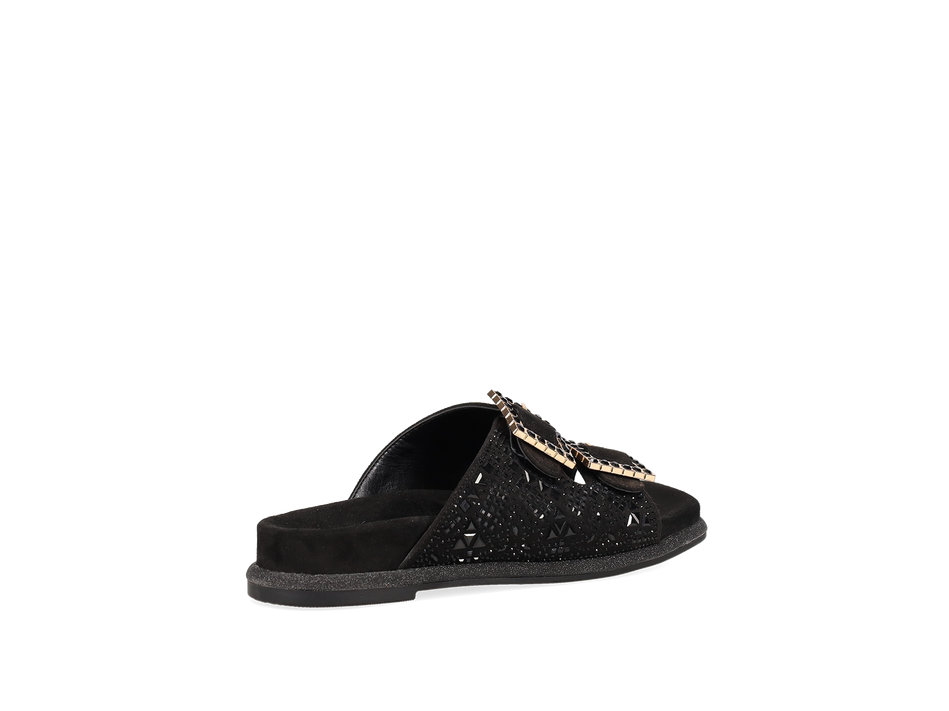 Black footbed sandal