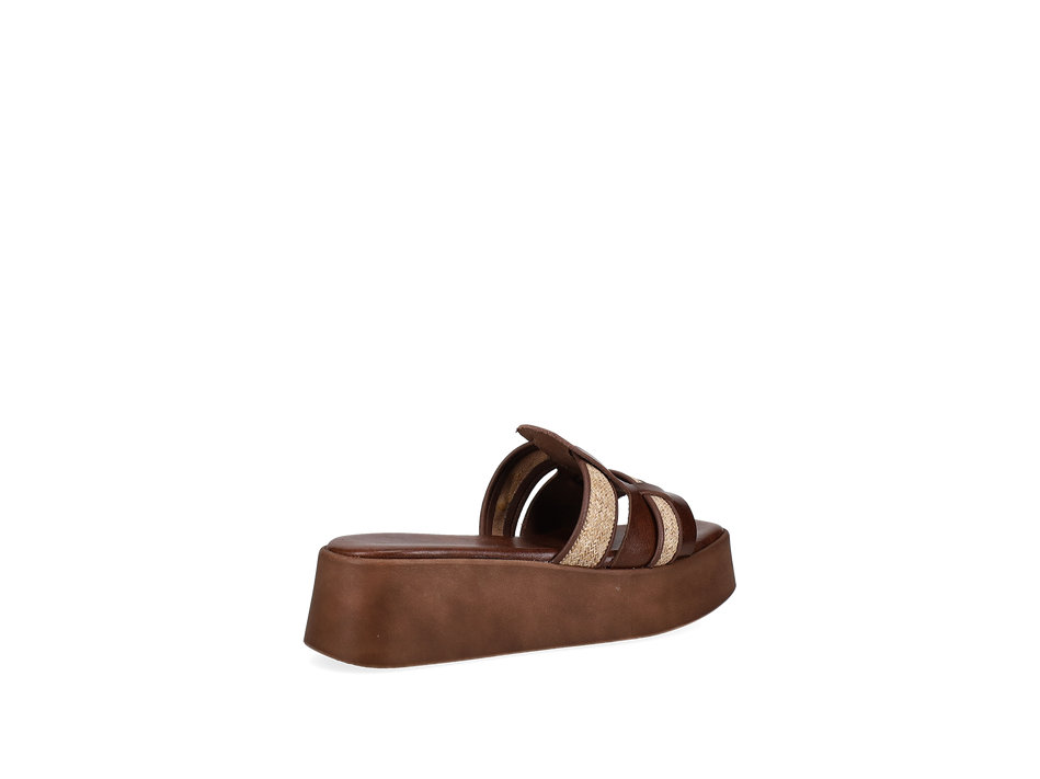 Brown leather platform