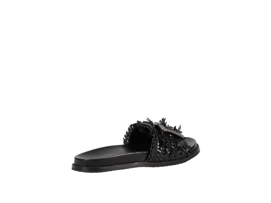 Black footbed sandal