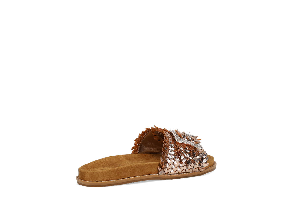 Rose gold footbed sandal