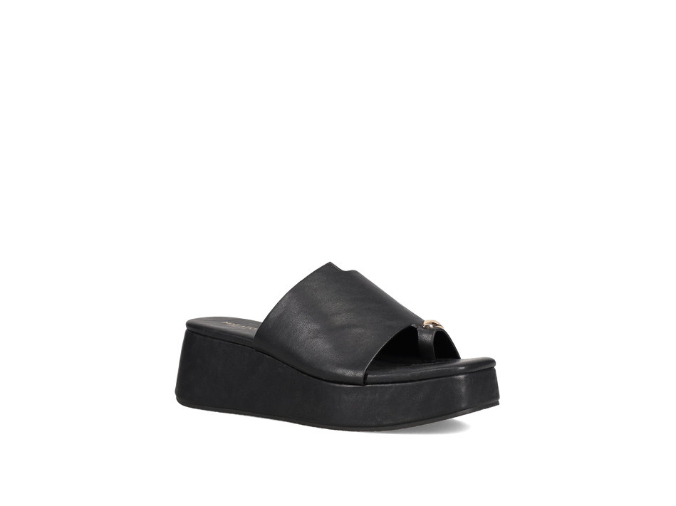 Black wedge sandal