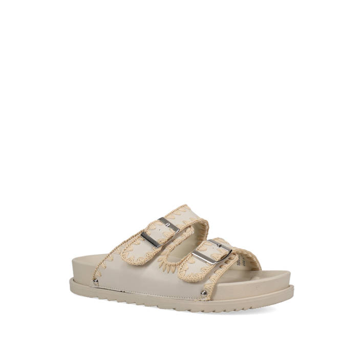 Εκρού footbed σανδάλι