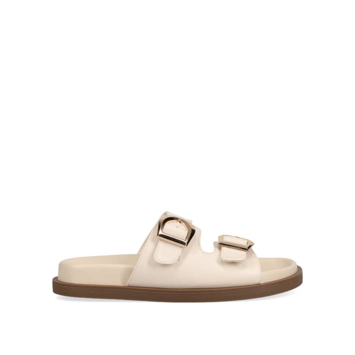 Μπεζ footbed σανδάλι
