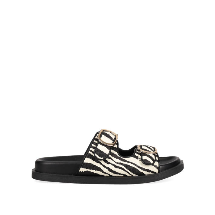 Ασπρόμαυρο footbed σανδάλι