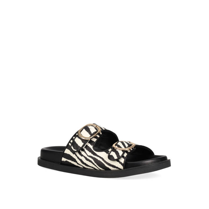 Ασπρόμαυρο footbed σανδάλι