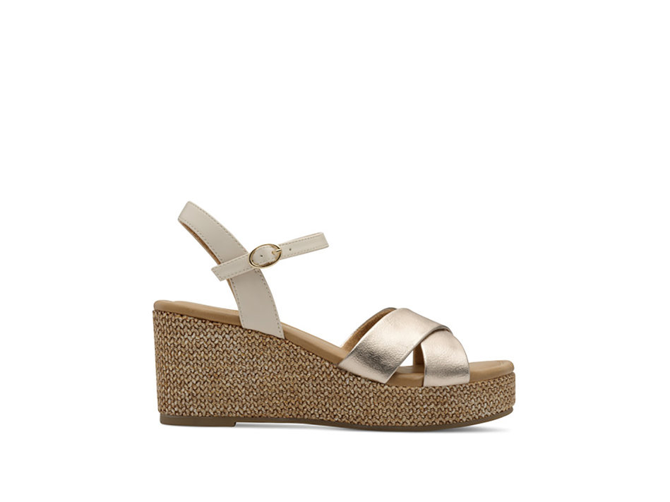 Gold wedge sandal