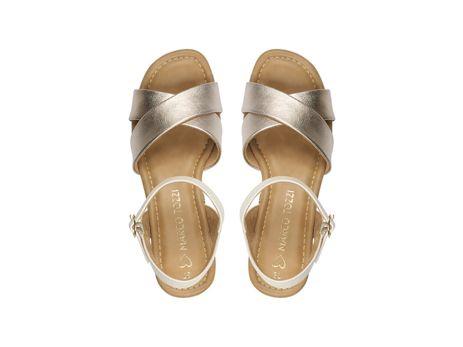 Gold wedge sandal