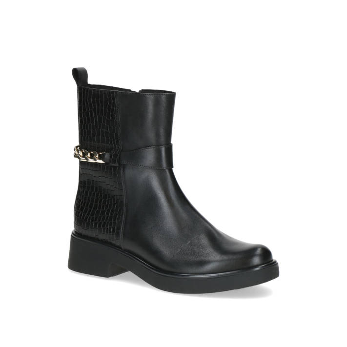 Black ankle leather boot