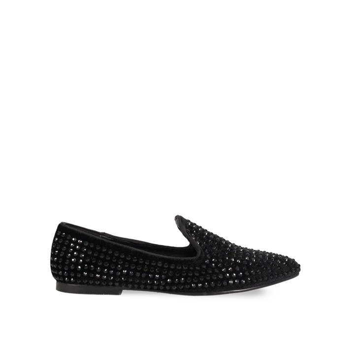 Black velvet loafer