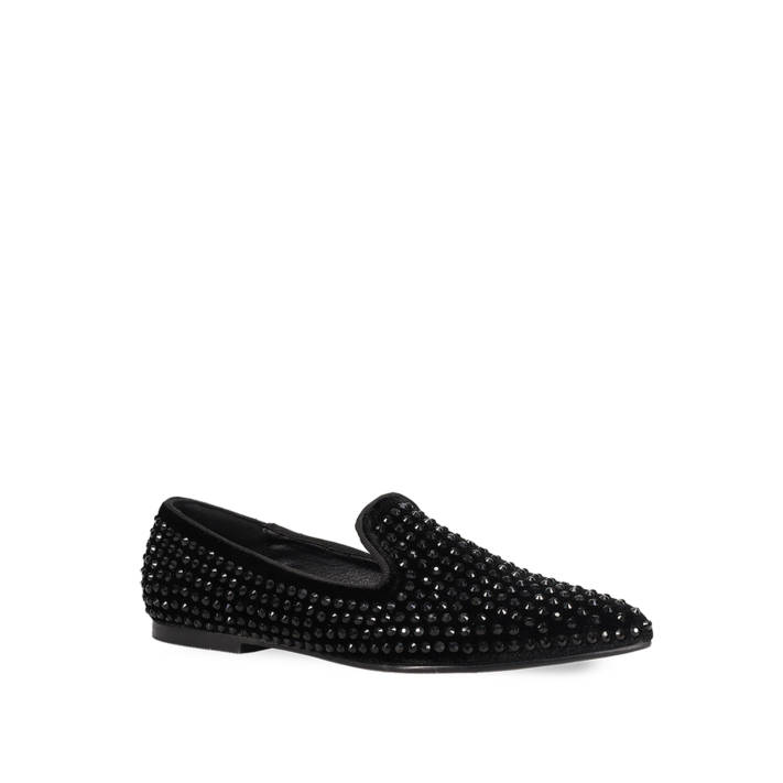 Black velvet loafer