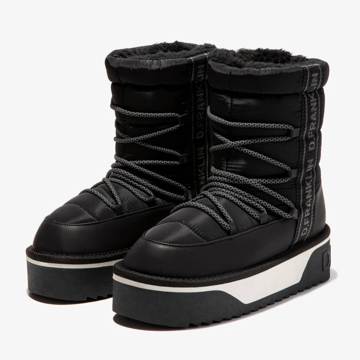 Black platform bootie