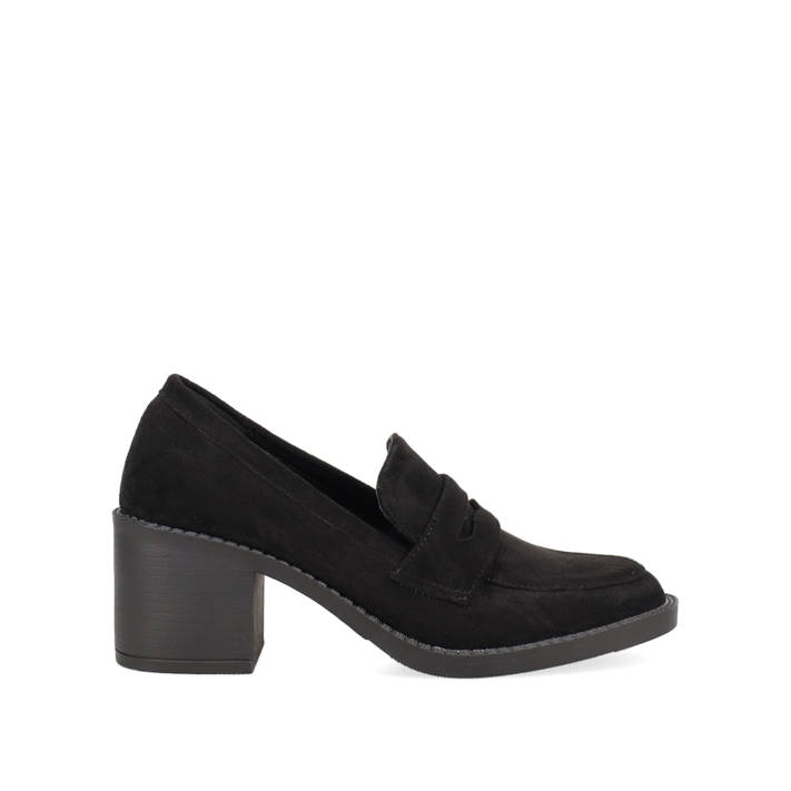 Black suede loafer