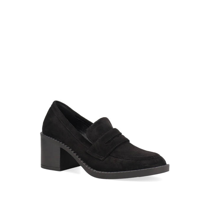 Black suede loafer