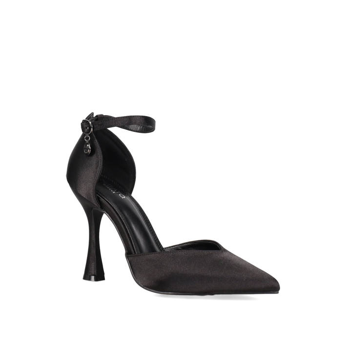Black satin pump
