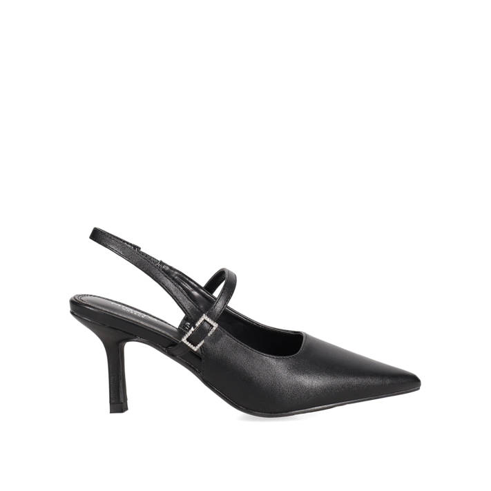Black slingback pump