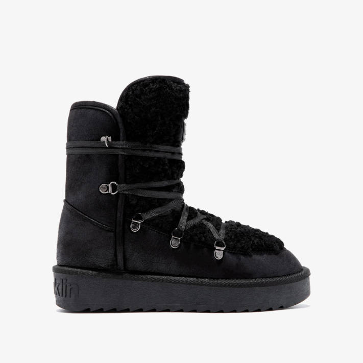 Black fur lined bootie