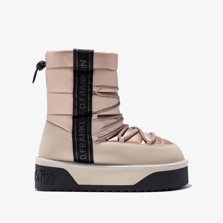 Beige platform bootie