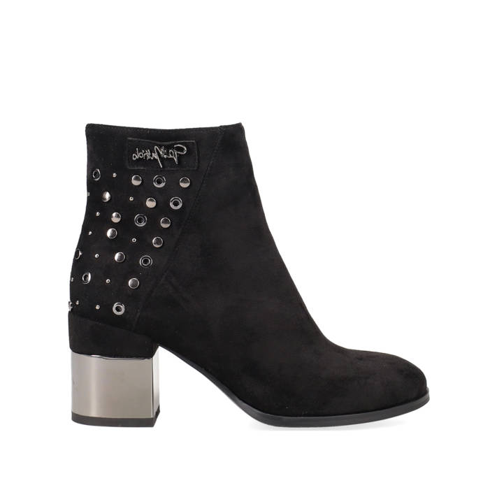 Black suede bootie