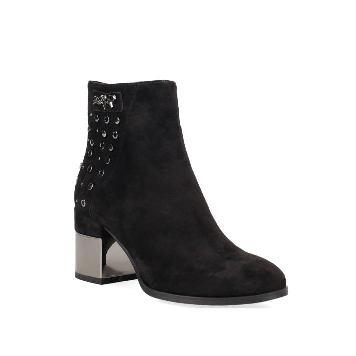 Black suede bootie