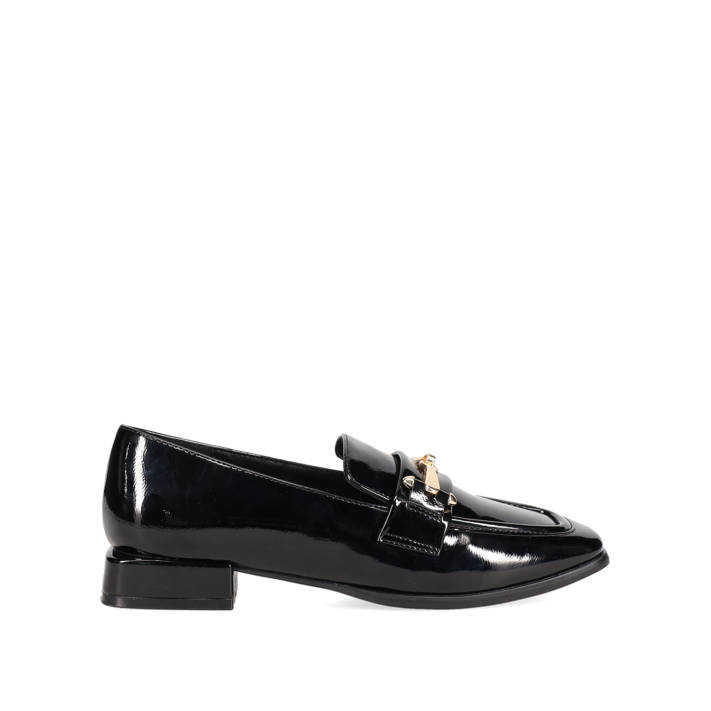 Black patent loafer