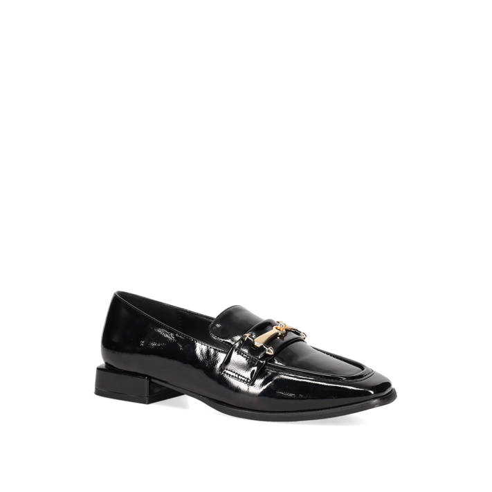 Black patent loafer