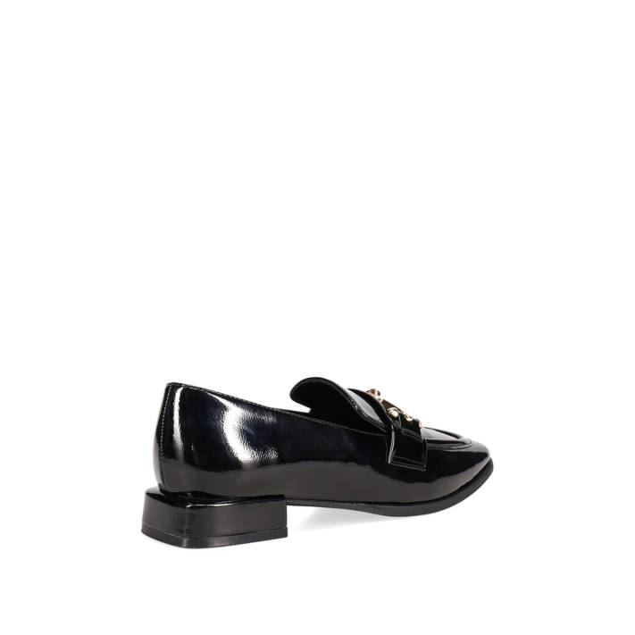 Black patent loafer