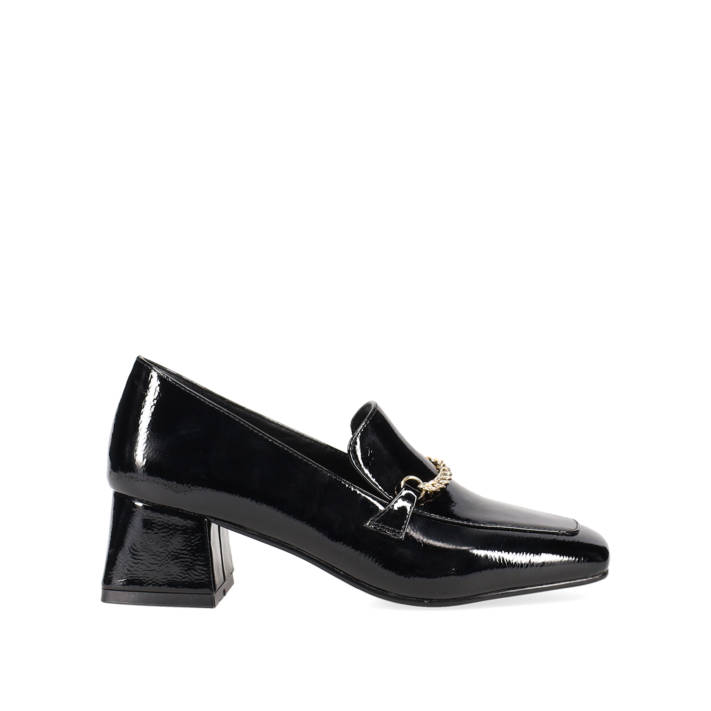 Black patent loafer