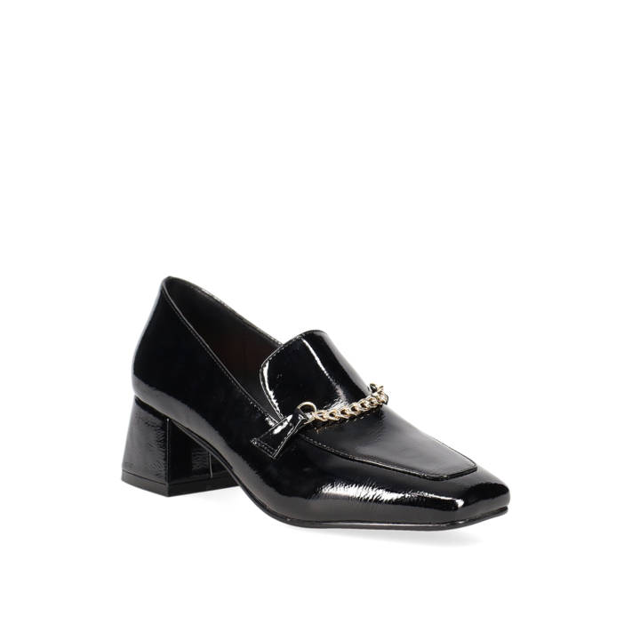 Black patent loafer