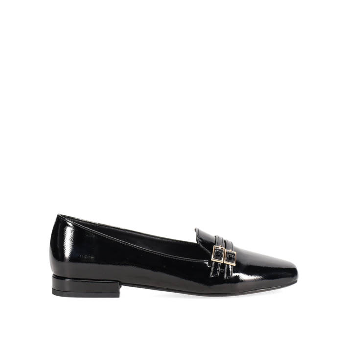 Black patent loafer