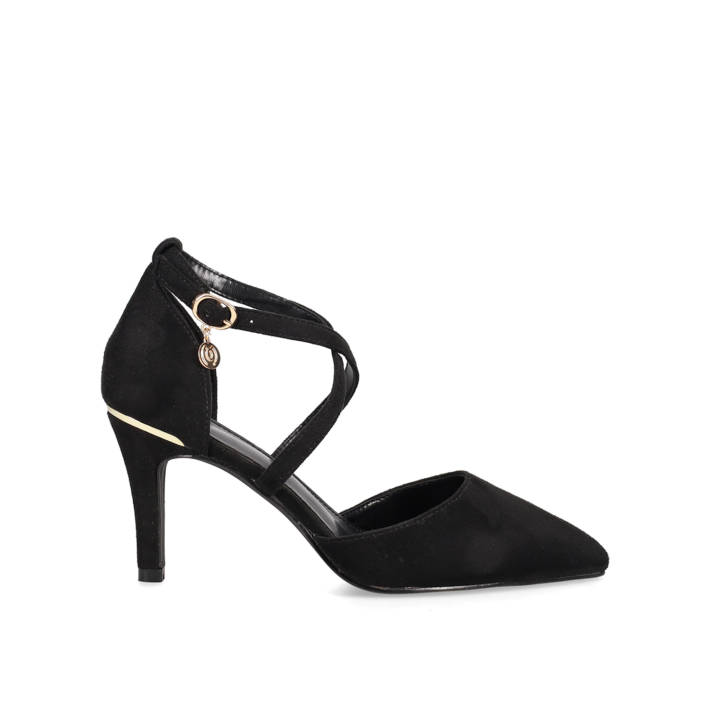Black suede pump