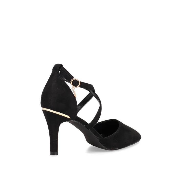 Black suede pump