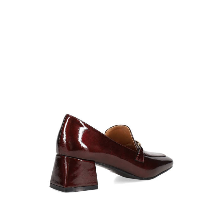 Burgundy patent loafer
