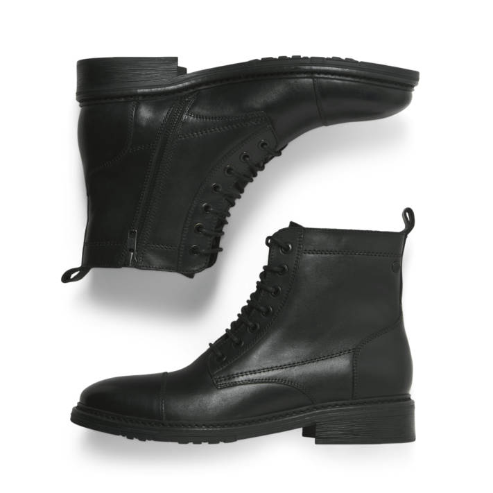 Μαύρο ανδρικό δερμάτινο μποτάκι