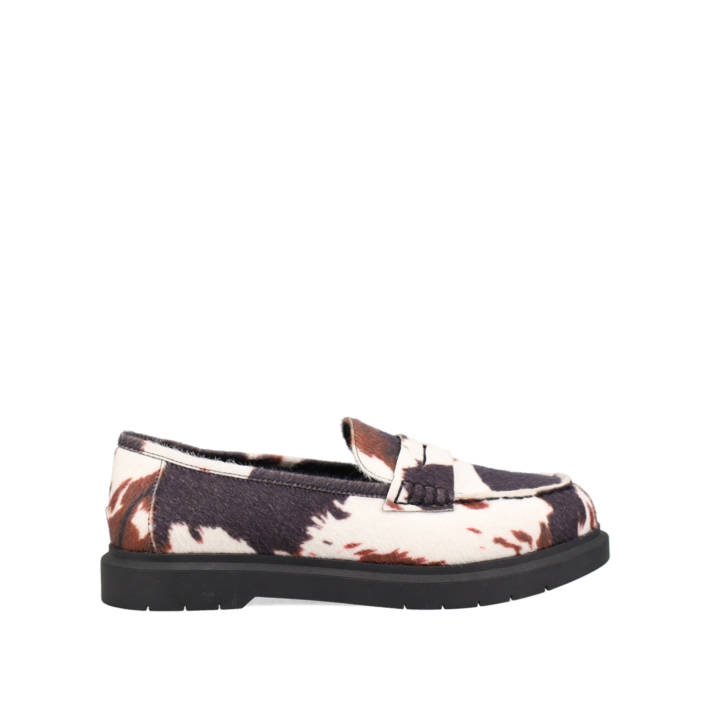 Λευκό-καφέ loafer